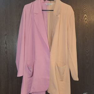 Simple Two-Tone Pink and Peach Blazer